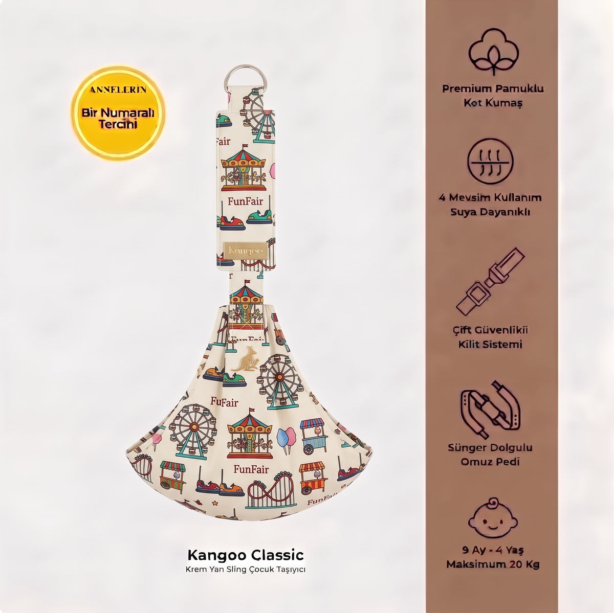 Kangoo - FunFair Yan Sling Çocuk Taşıyıcı