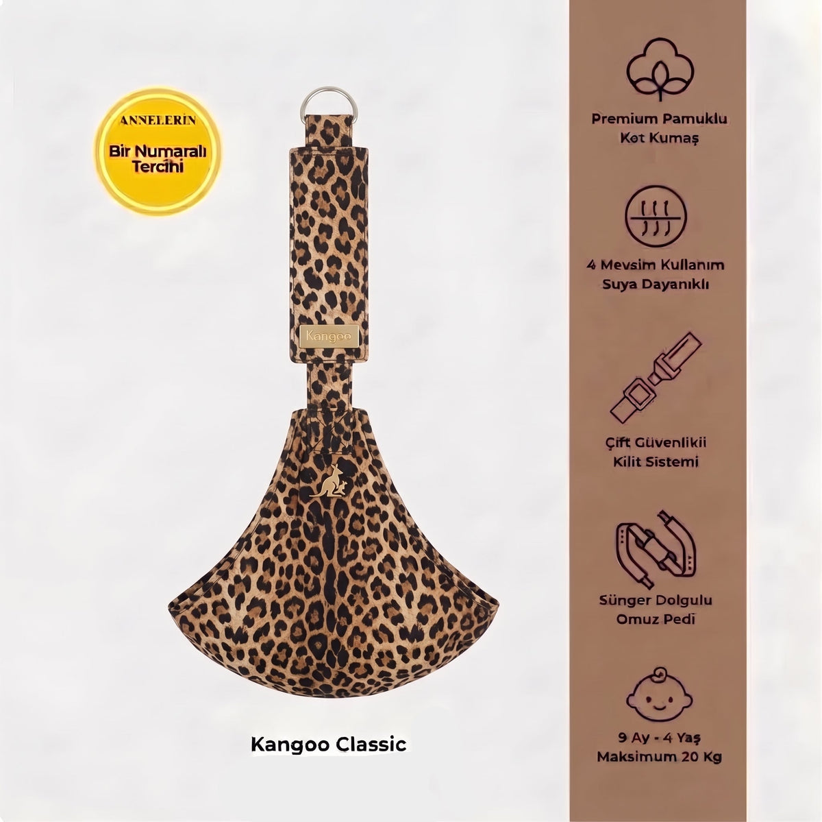 Kangoo - Leopar Yan Sling Çocuk Taşıyıcı